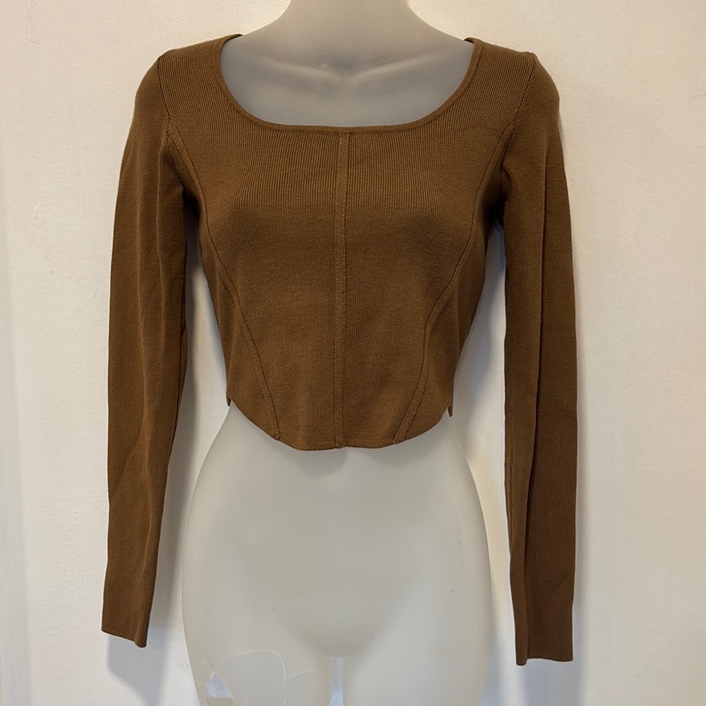 House of Harlow Brown Long Sleeve Top Size XS New with Tags